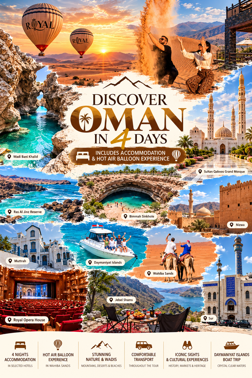 Oman: 4-Day Muscat, Wadi Shab, Nizwa, Jebel & Daymaniyat