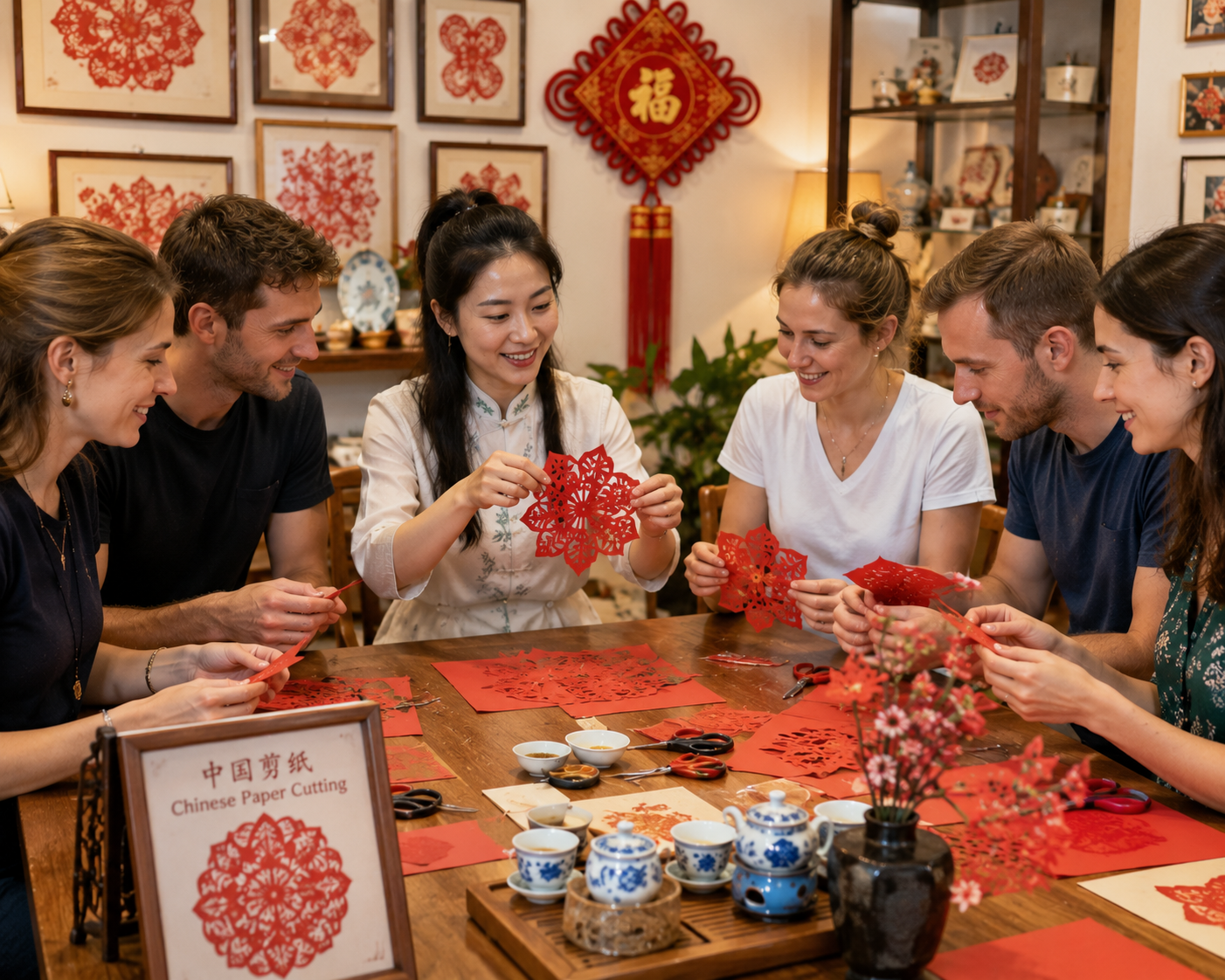 Beijing: Paper-Cutting Workshop and Tea Tasting Experience