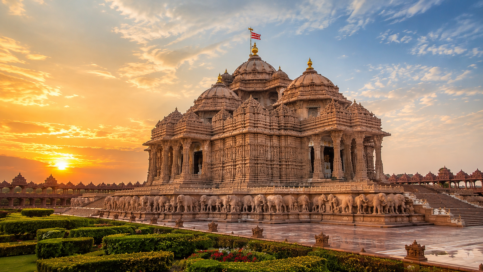 Delhi: Akshardham Temple Tour With Magical Water Show 2