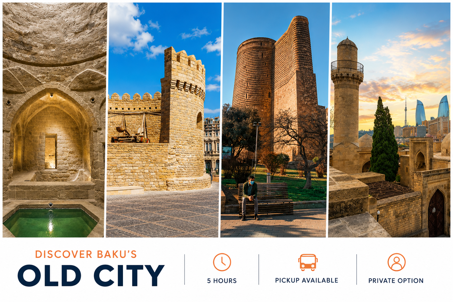 Baku: Maiden's Tower, Shirvanshah Palace and Secret Underground Bath + Old Town
