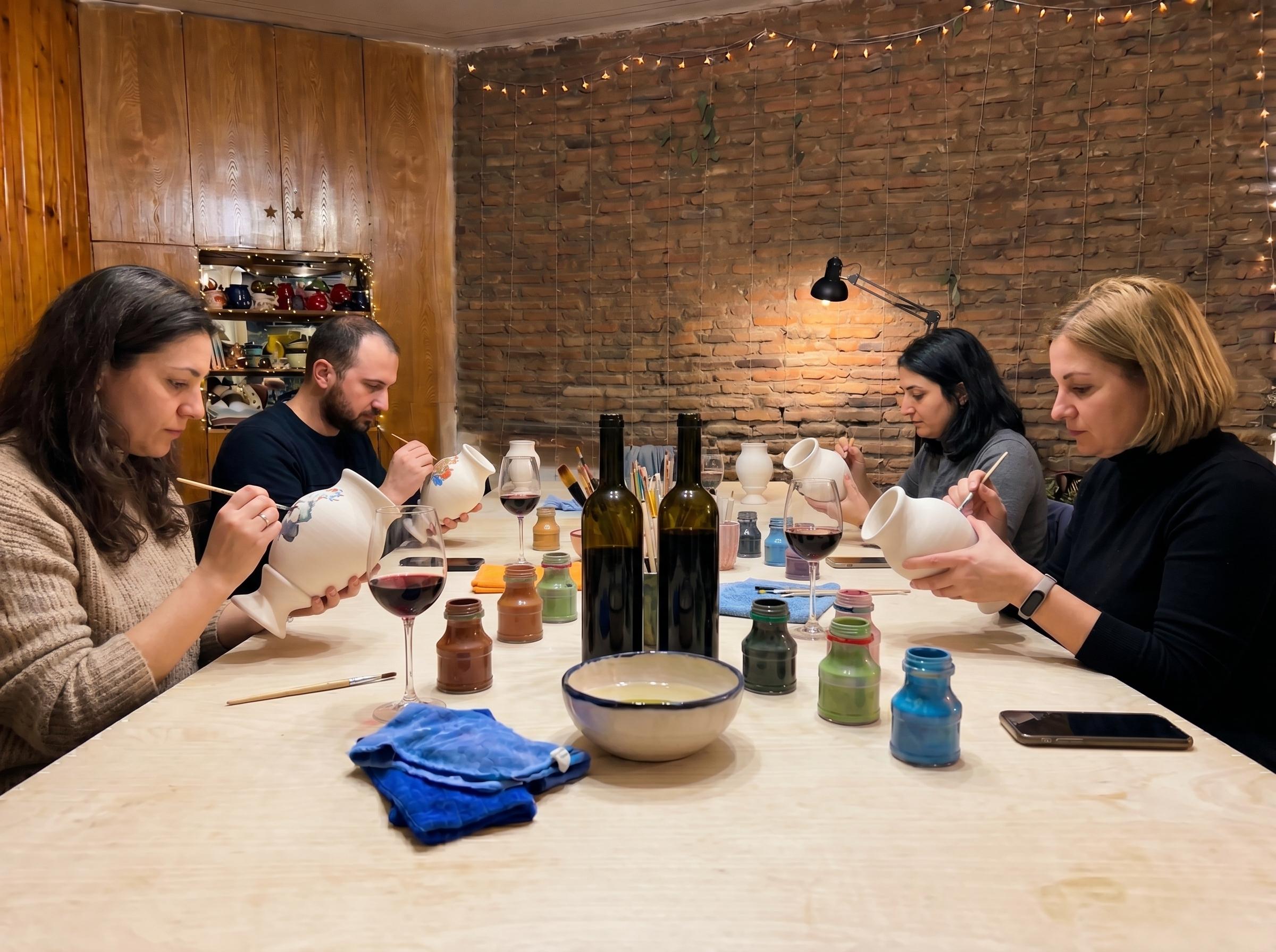 Tbilisi: Kvevri Painting Workshop with Wine Tasting