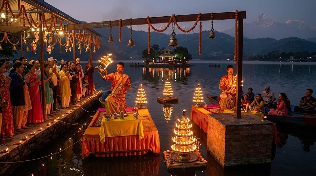 Pokhara: Tal Barahi Temple Evening Aarati Ceremony