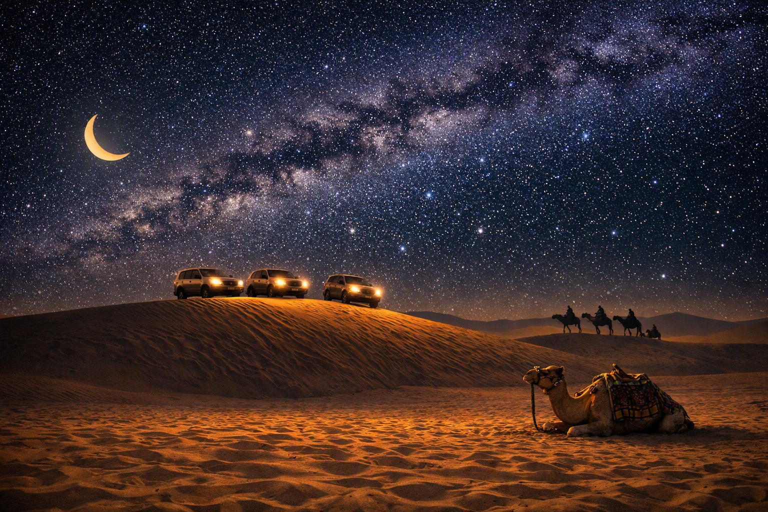 Doha PRIVATE Night Desert Safari with Stargazing Camel Ride