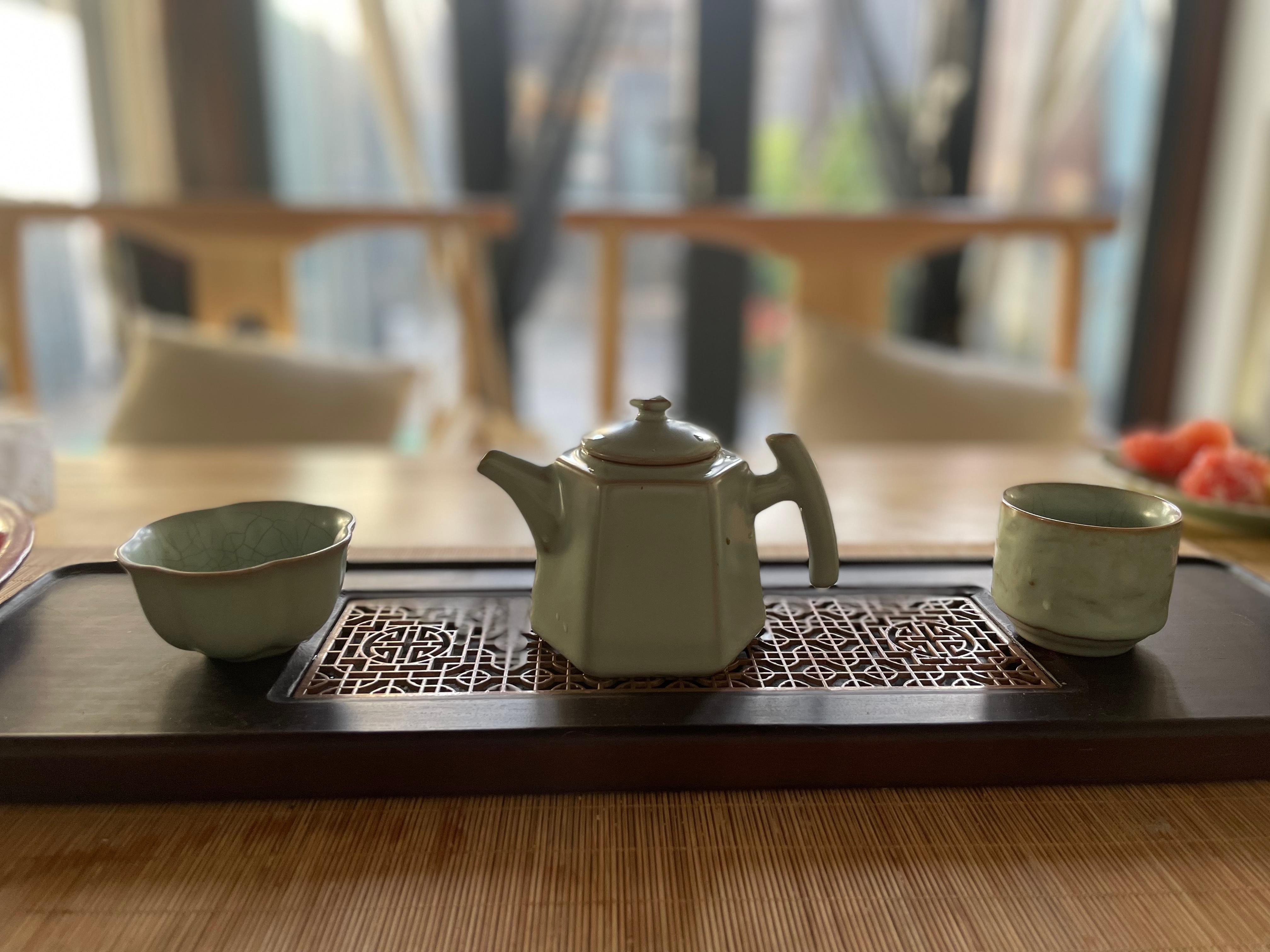 Chinese Tea ceremony in Beijing Hutong courtyard