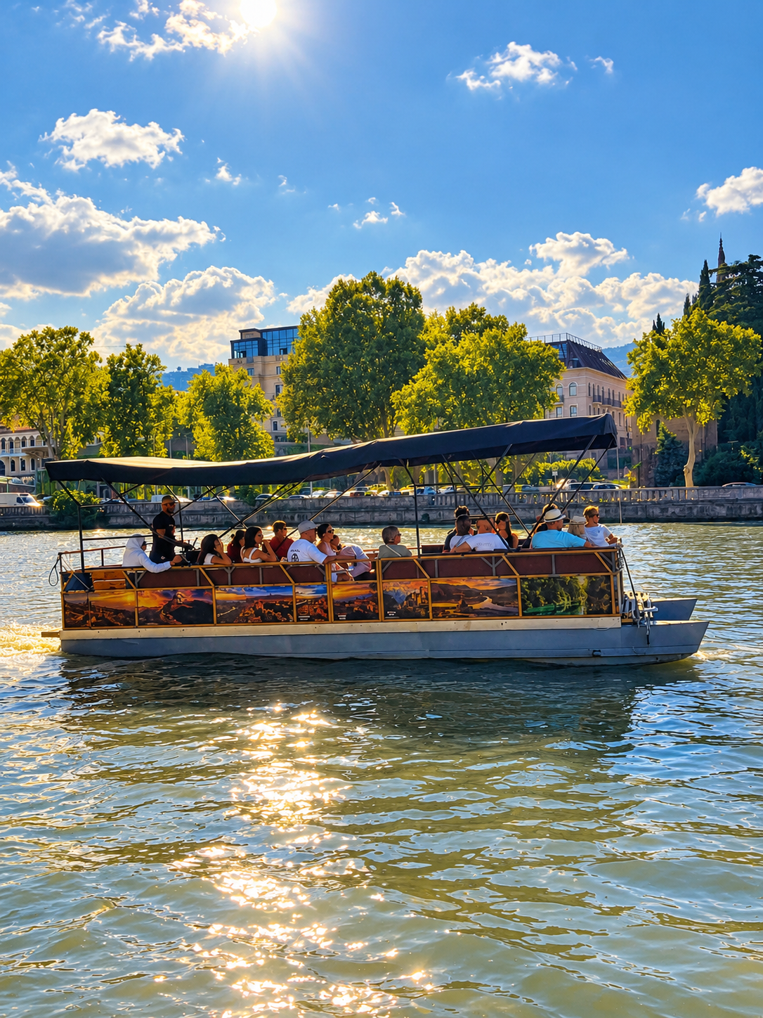 Tbilisi: City Tour by Retro Car and Boat Cruise