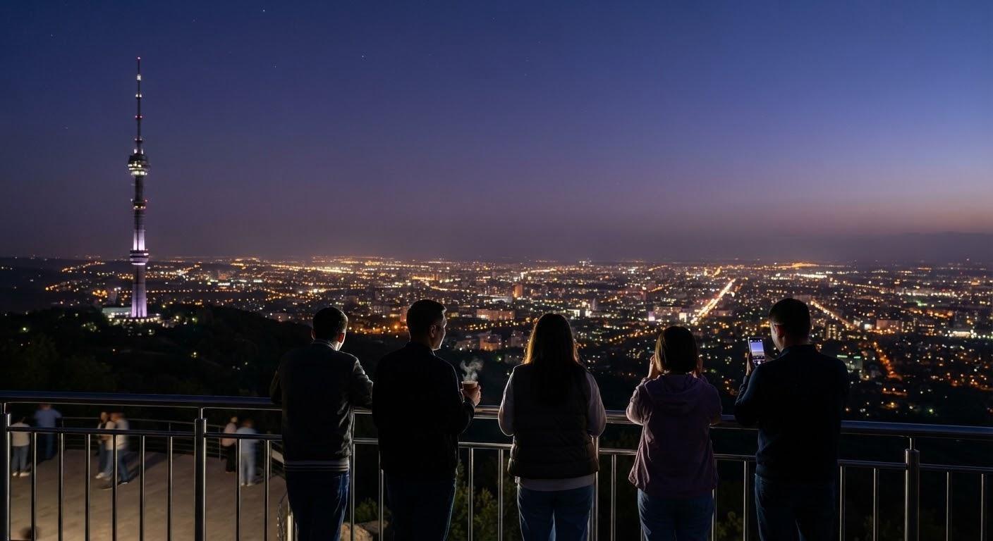 Almaty: Night Lights Tour, Panoramic Views & Local Bar Stop