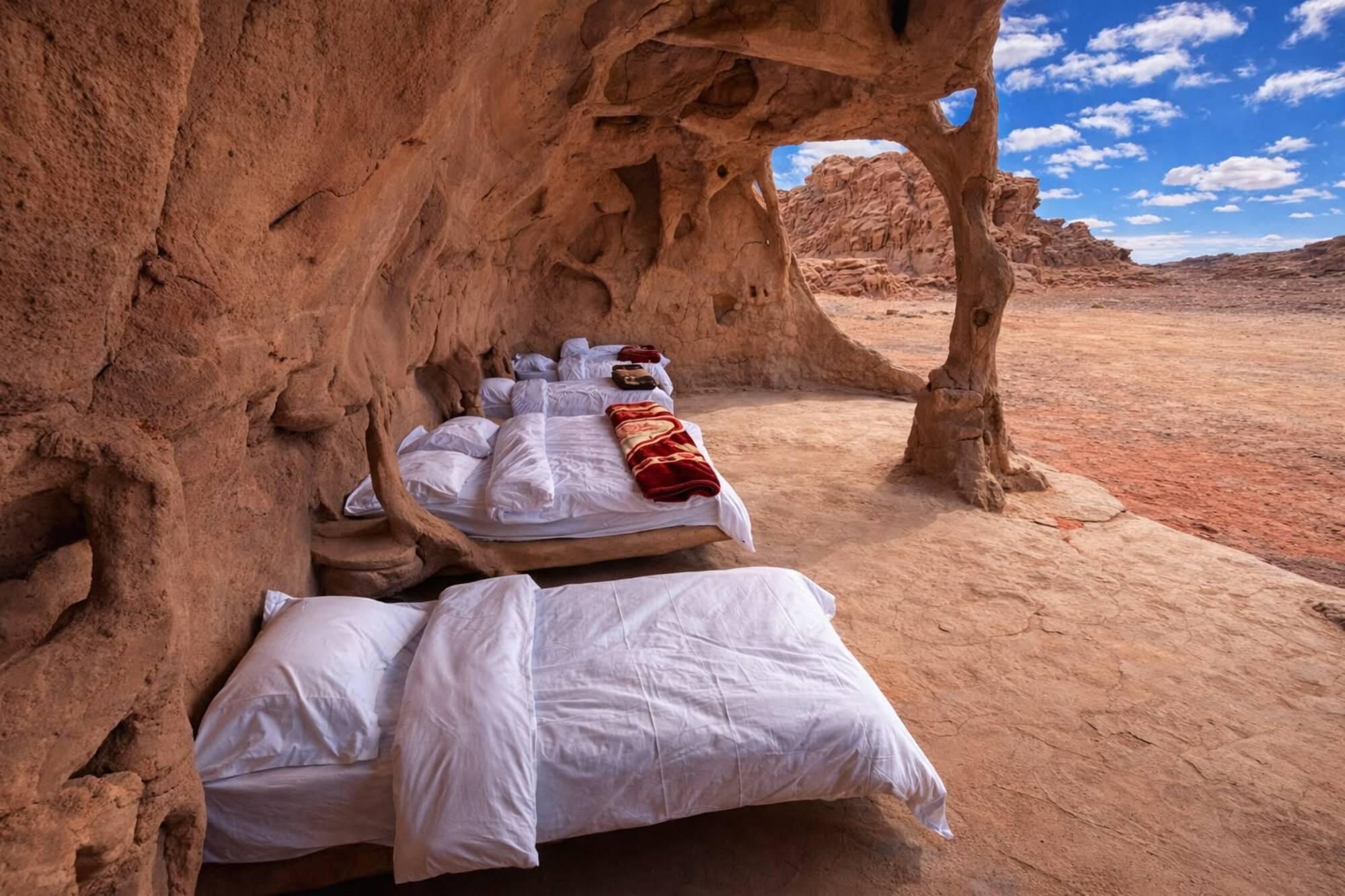 Wadi Rum: Private Jeep Tour, Cave Camp & Dinner