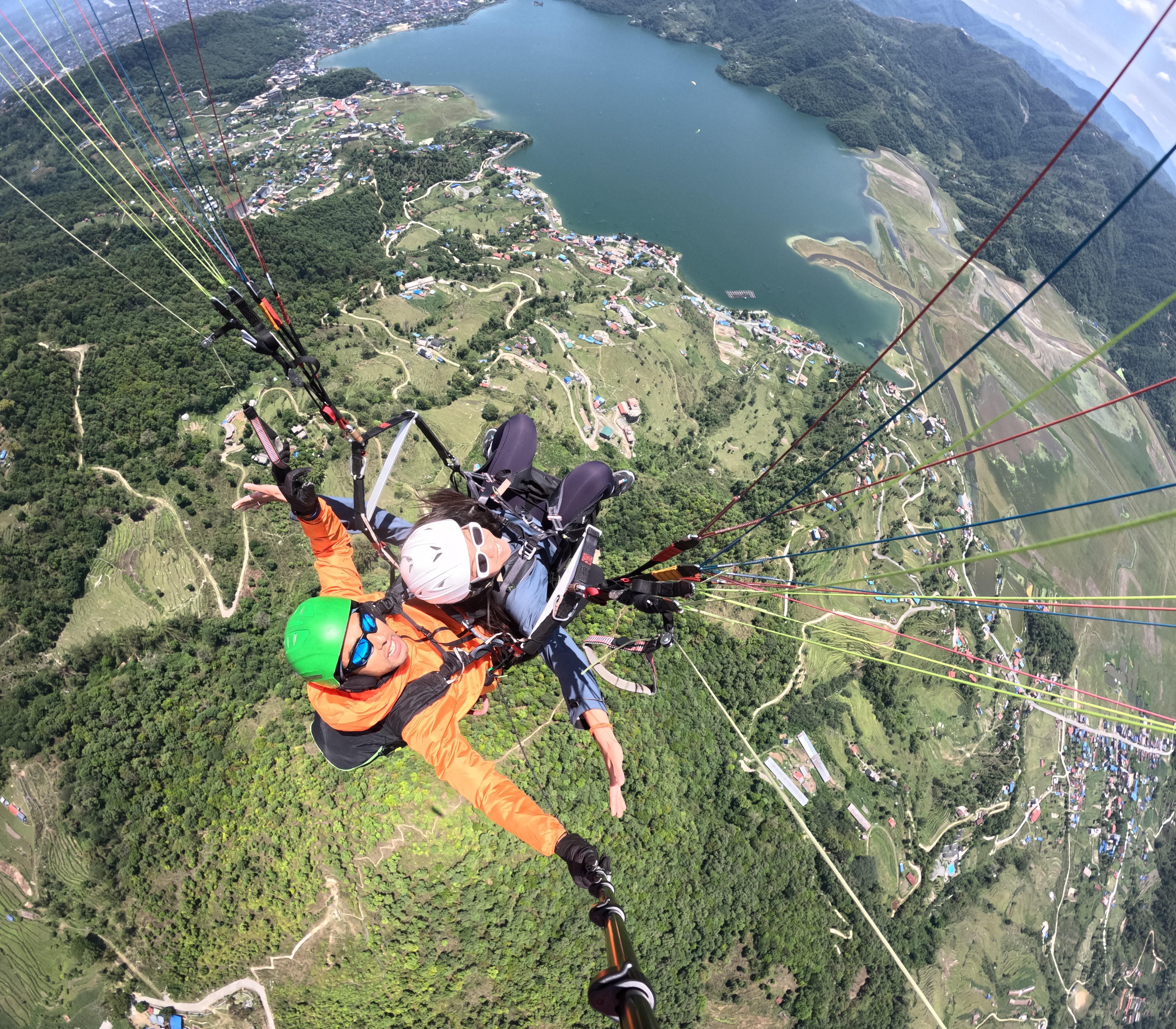 Pokhara: Tandem Paragliding Flight with GoPro Photos