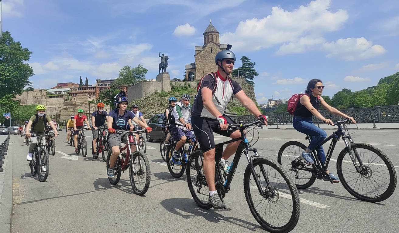 Tbilisi Private Bike Tour: Peace Bridge, Old Town & Sameba