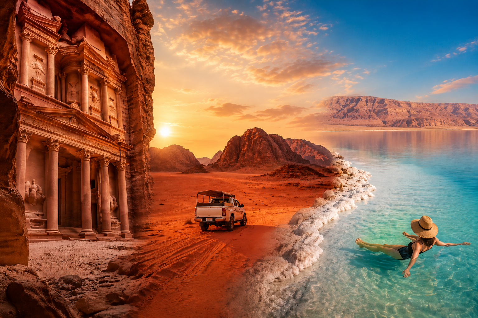 From Aqaba: 3-Day Private Petra, Wadi Rum & Dead Sea