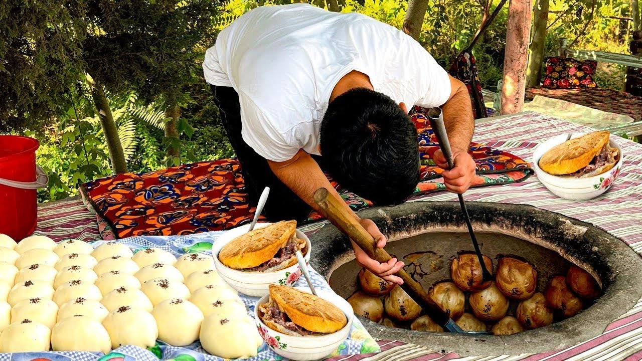 Samarkand: Tandoor Bread & Somsa Cooking +Countryside Picnic 2