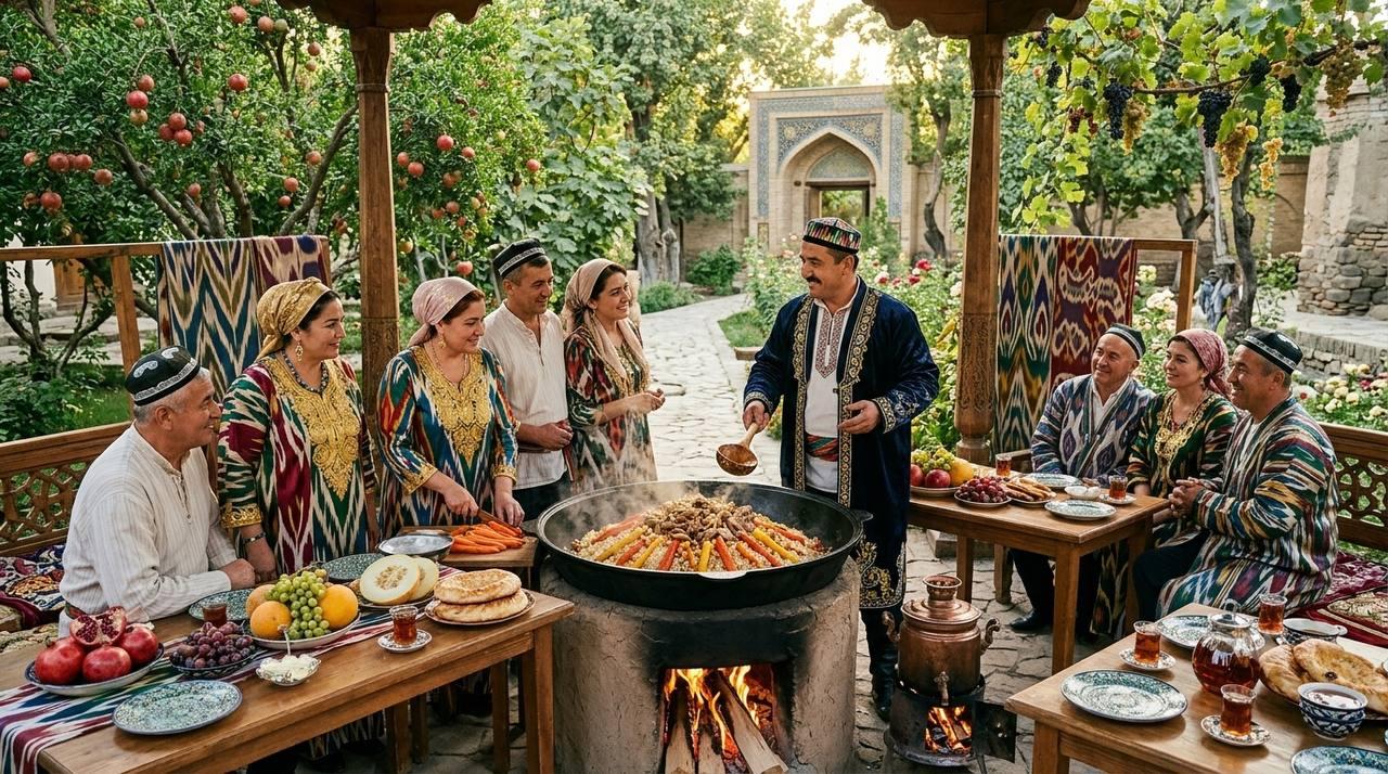 Samarkand Plov Cooking Masterclass in Tamerlane's Garden