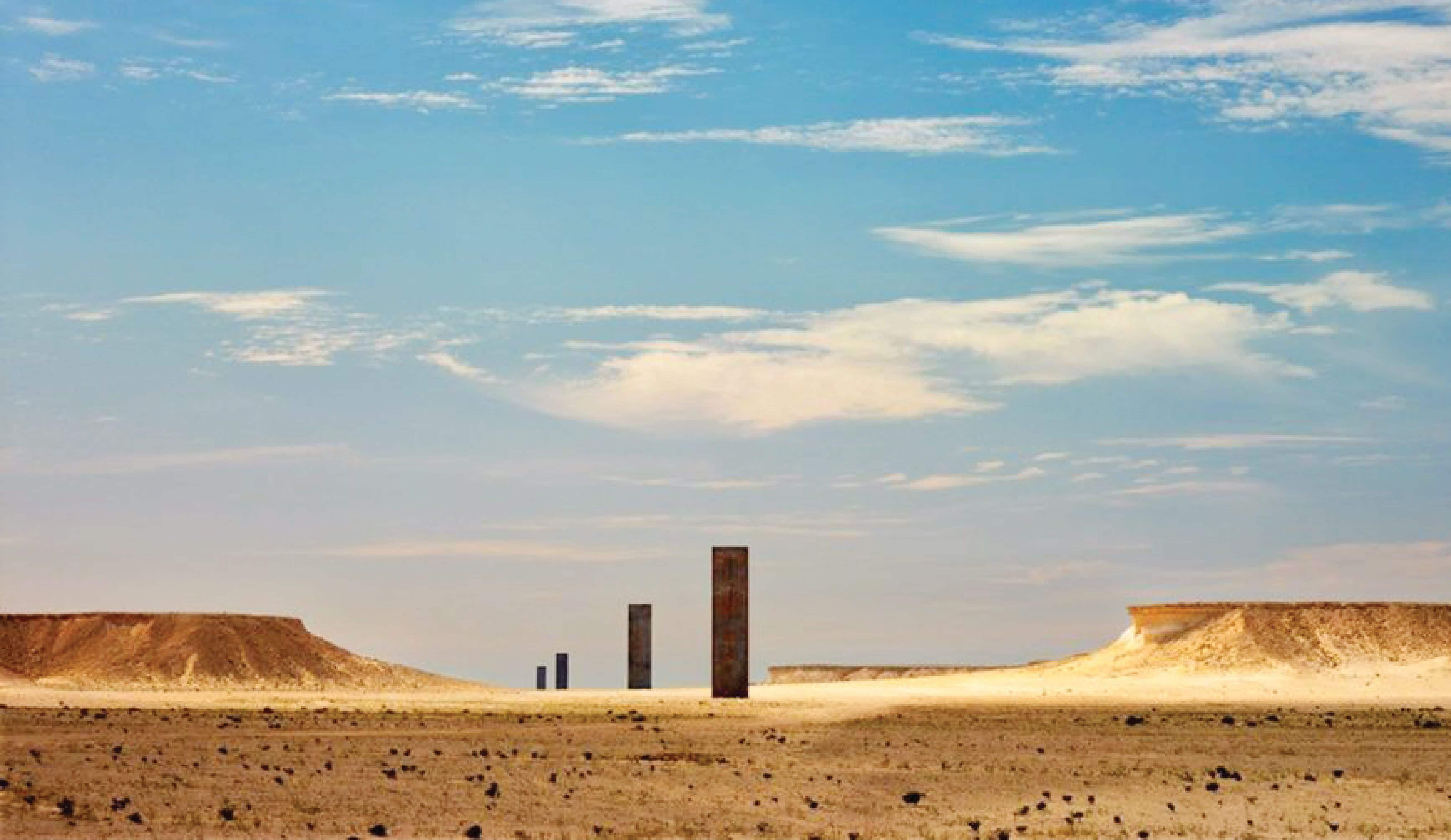 West Qatar tour to Richard Sierra sculpture,Umbrella Rock 3