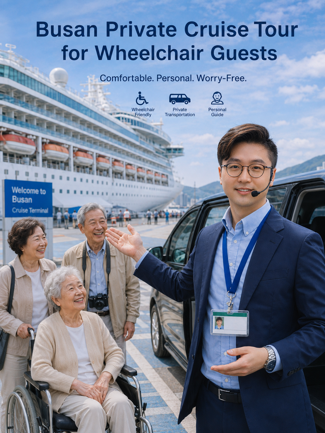 Busan: Wheelchair-Friendly Private Cruise Shore Excursion
