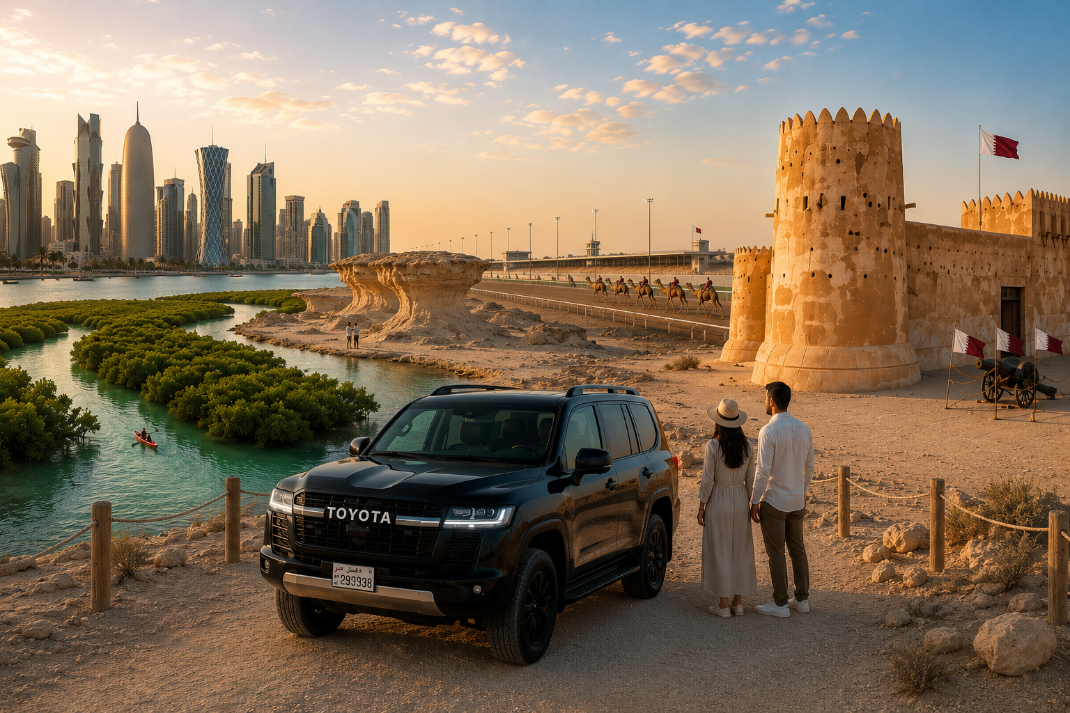 Doha: Full Day City & North Qatar Tour with Transfers