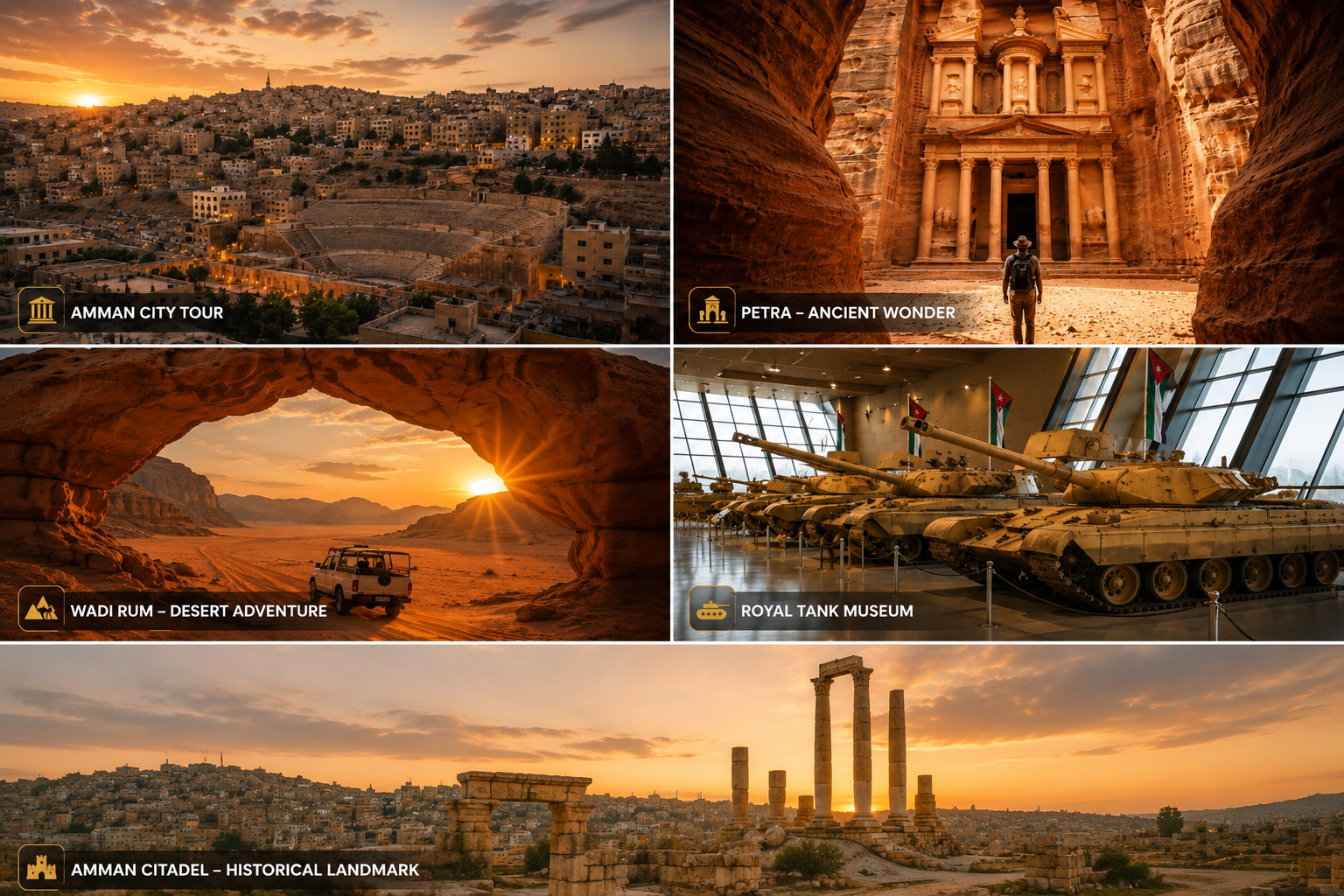 Jordan: 2-Day Amman City Tour, Petra, Wadi Rum & Tank Museum 2