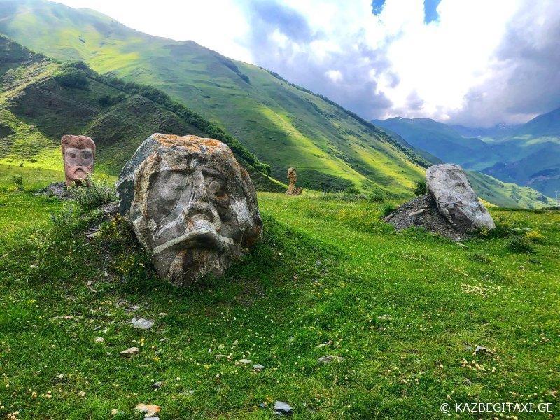 From Stepantsminda: Gveleti waterfall & Sno stone 2