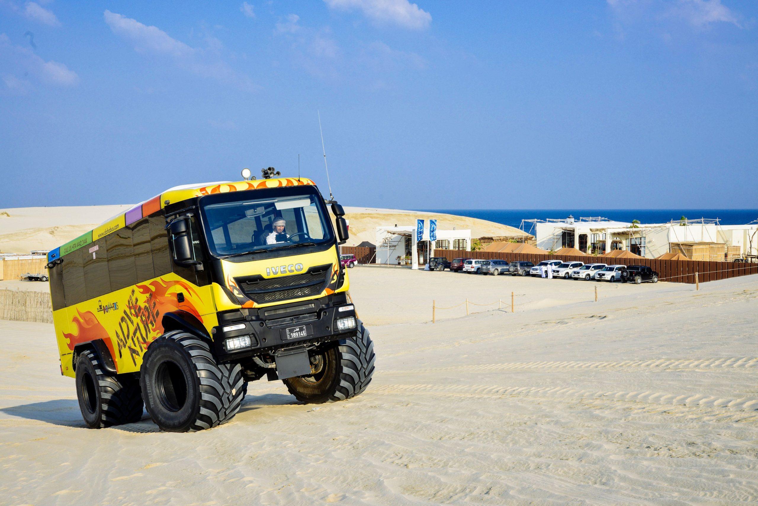 Sealine Activity: Monster Bus Safari & Desert Beach Access