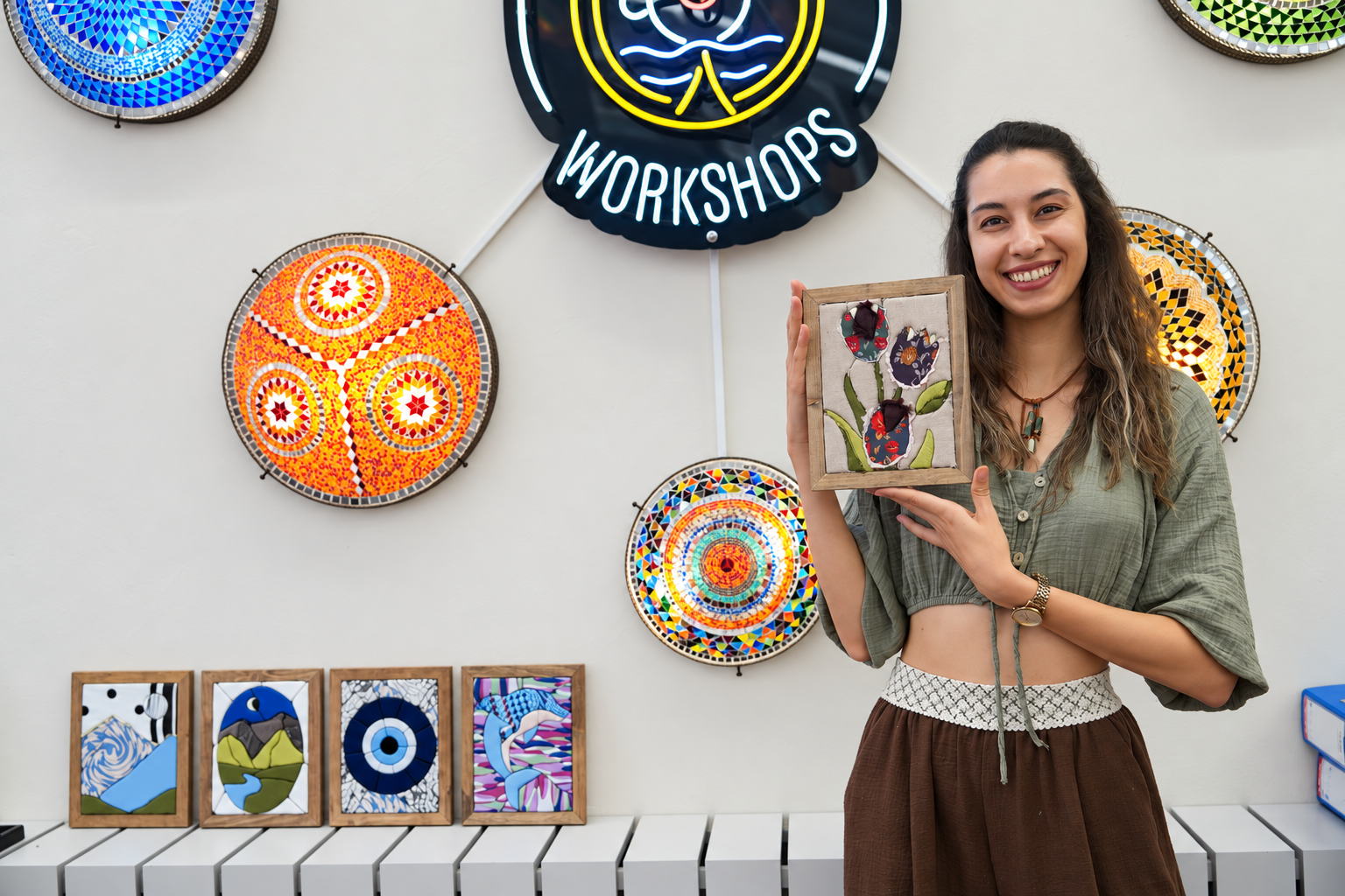 Istanbul: Kinusaiga Fabric Mosaic Workshop with Framed Art