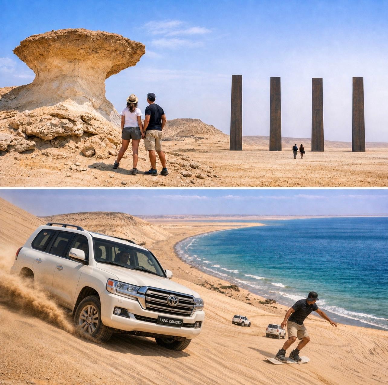 From Doha: Full-Day Private West Coast & Desert Safari Tour