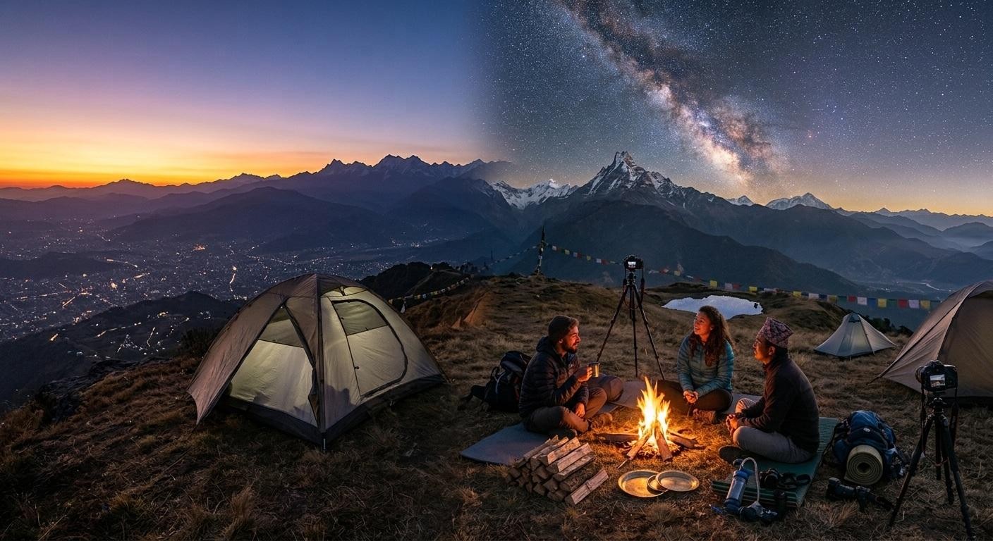 Kathmandu Peaks & Stars: Overnight Hilltop Camping Escape