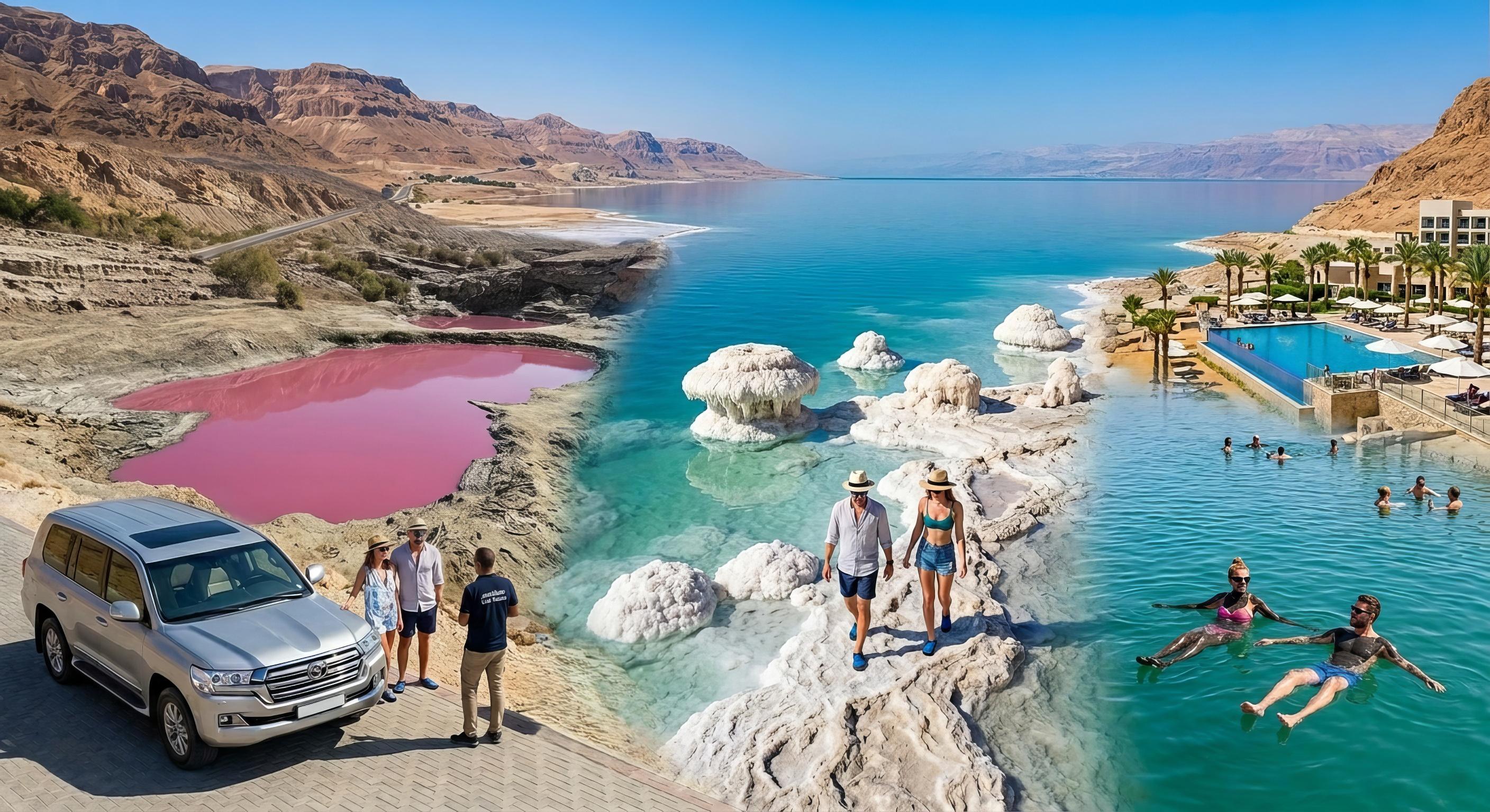 Jordan Private Day Tour: Pink Lake, Crystal Beach &Dead Sea
