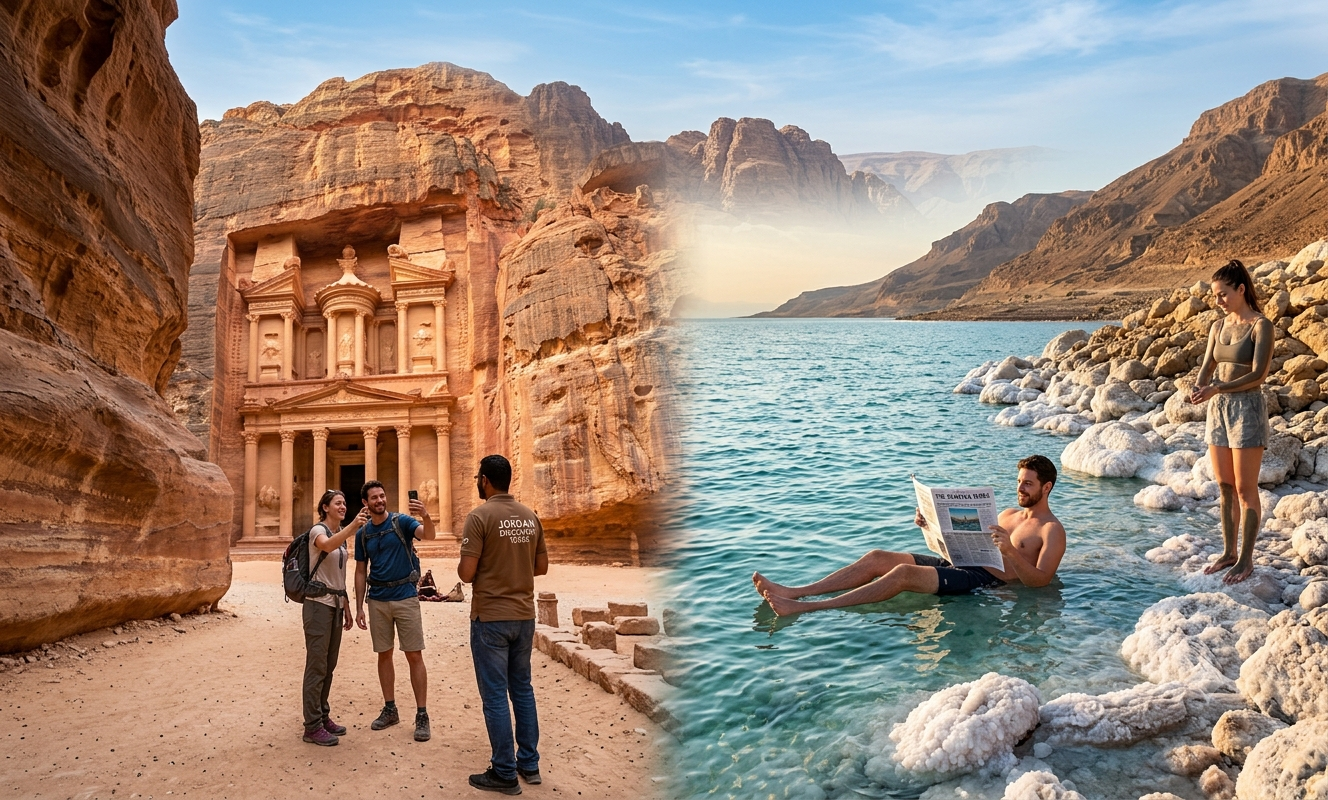 From Amman: Petra & Dead Sea 2-Day Private Tour