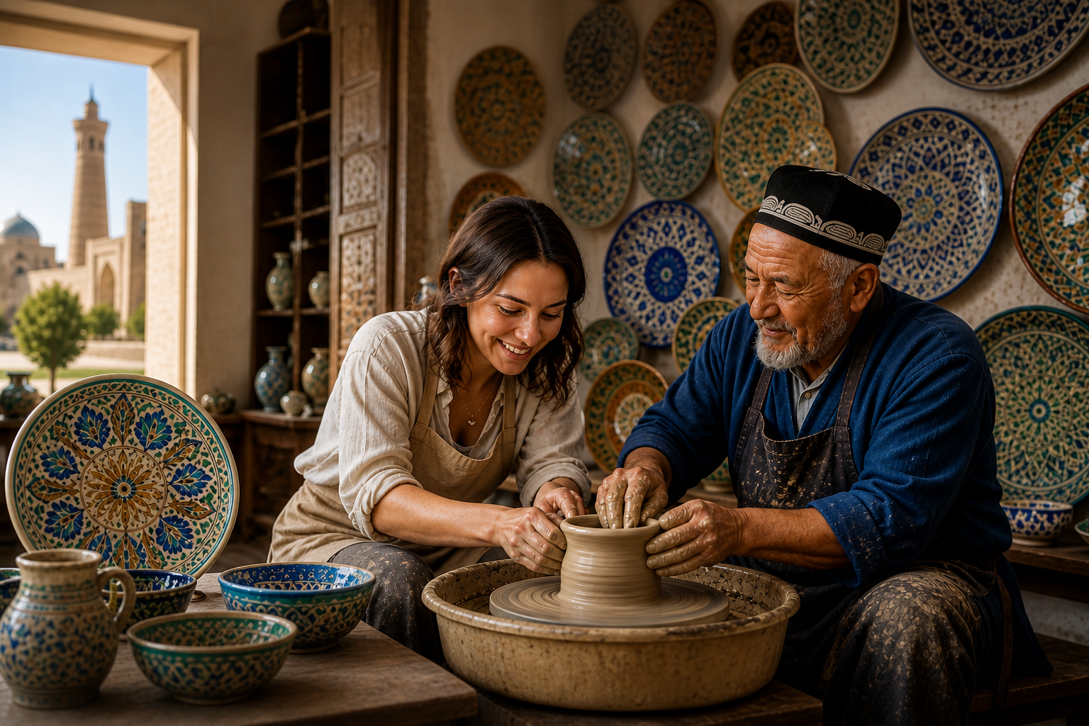 Private Bukhara-Samarkand Transfer via Museum of Ceramics