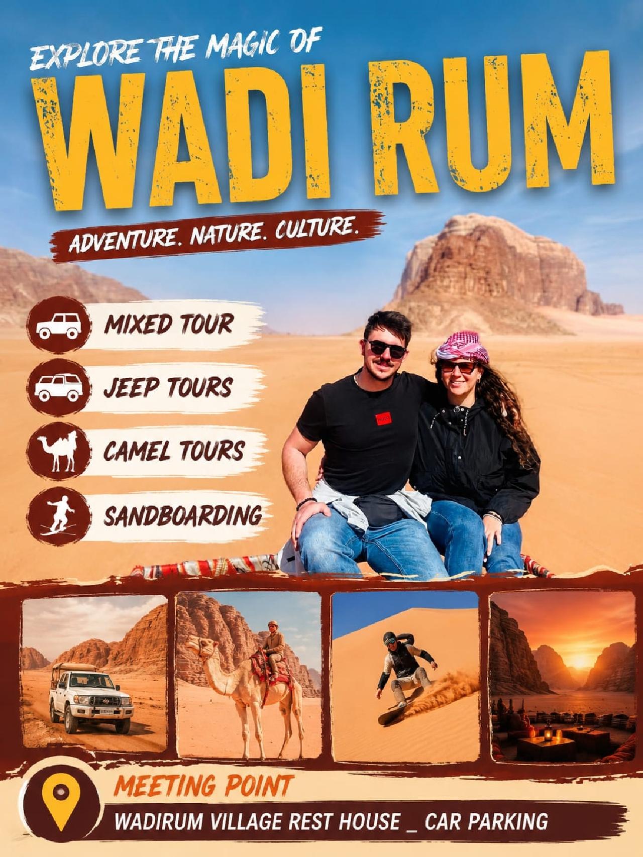 Wadi Rum: Mixed Tour Jeep Tour & Camel Ride Experience 2