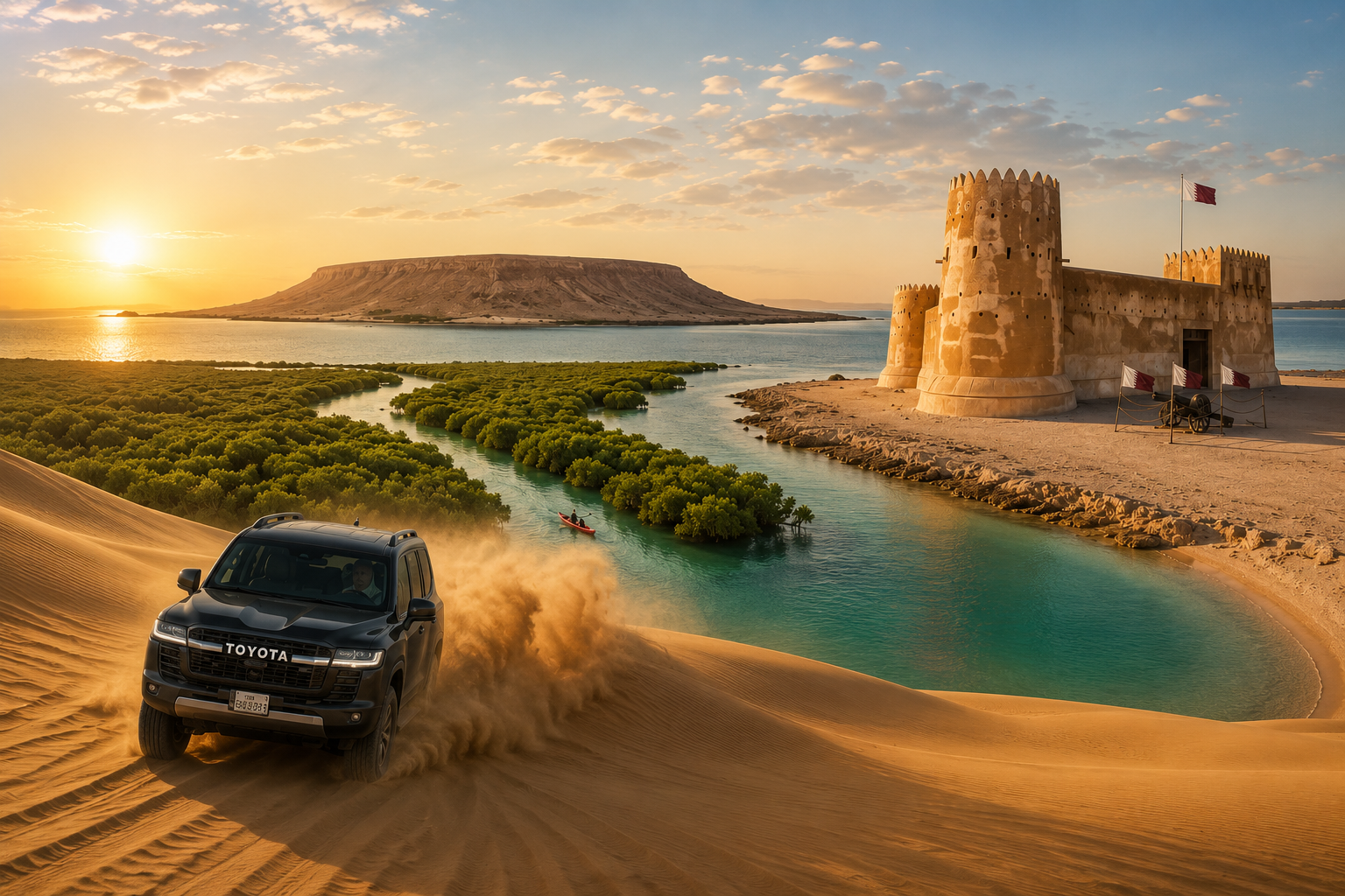 Doha: Desert Safari and North of Qatar Tour with Transfers