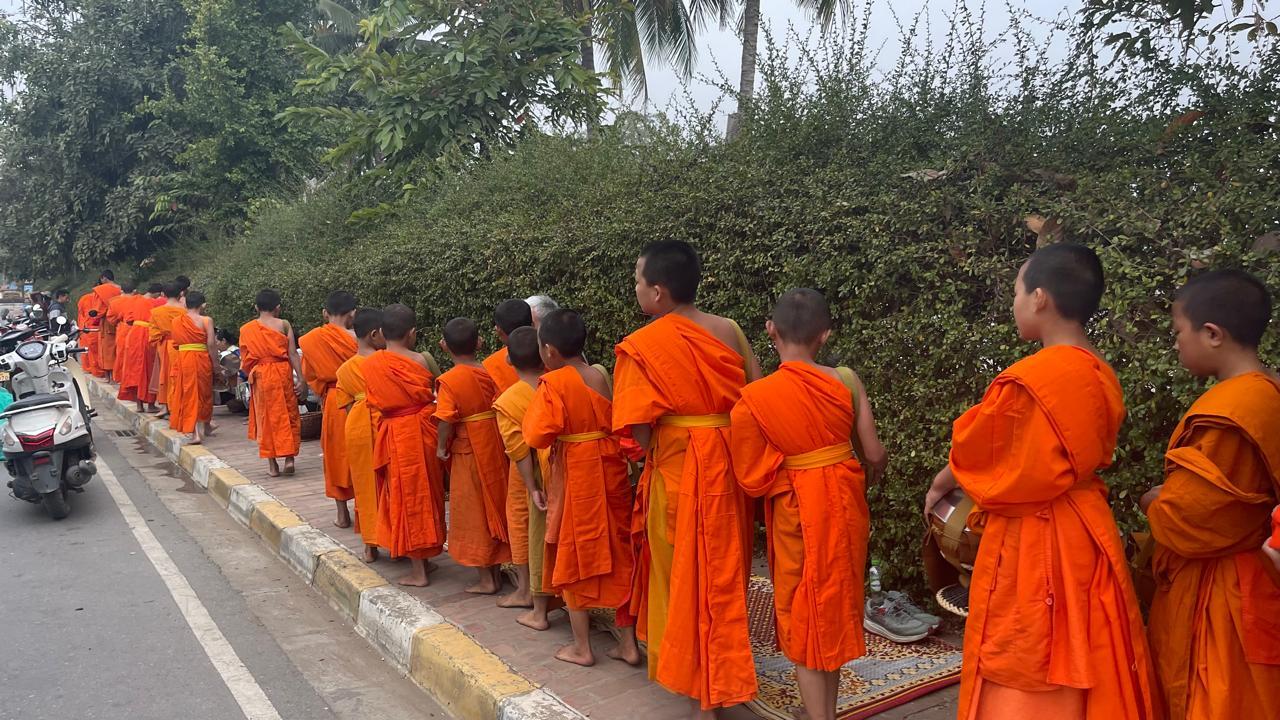 Luang Prabang: Almsgiving Ceremony and Kuang Si Falls Tour