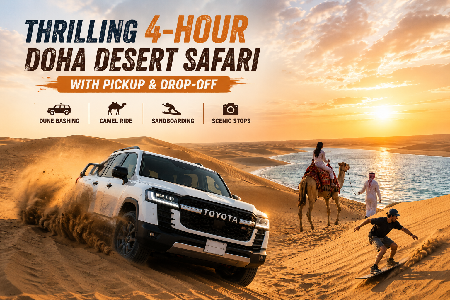 Thrilling 4-Hour Doha Desert Safari with Pickup & Drop-Off
