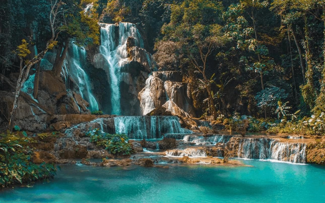 From Luang Prabang: 1-Day Pak Ou Caves & Kuang Si Falls Tour