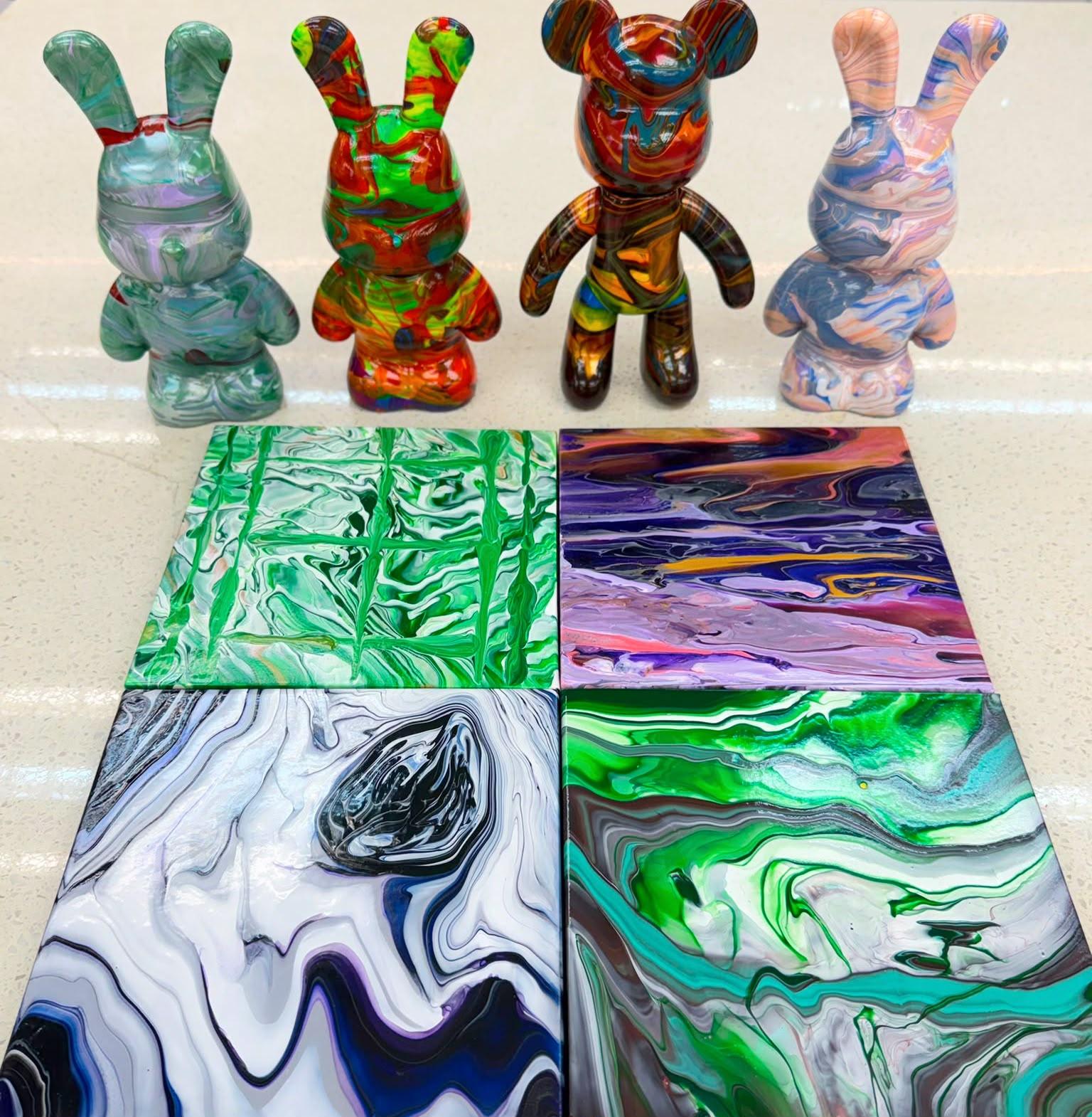 Hong Kong Central: Fluid Art Workshop with Bear or Rabbit