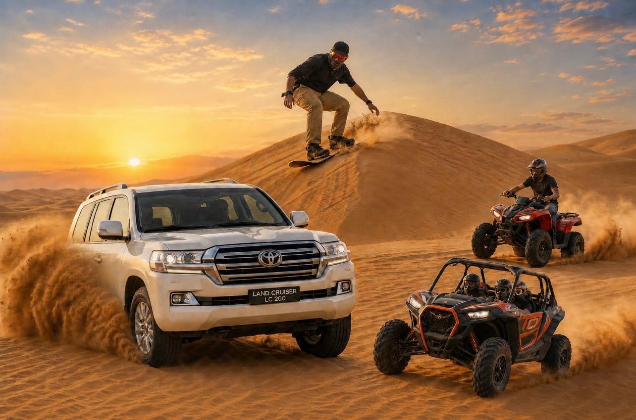 Doha Qatar ATV Quad Bike Buggy Dune Bashing and Sandboarding