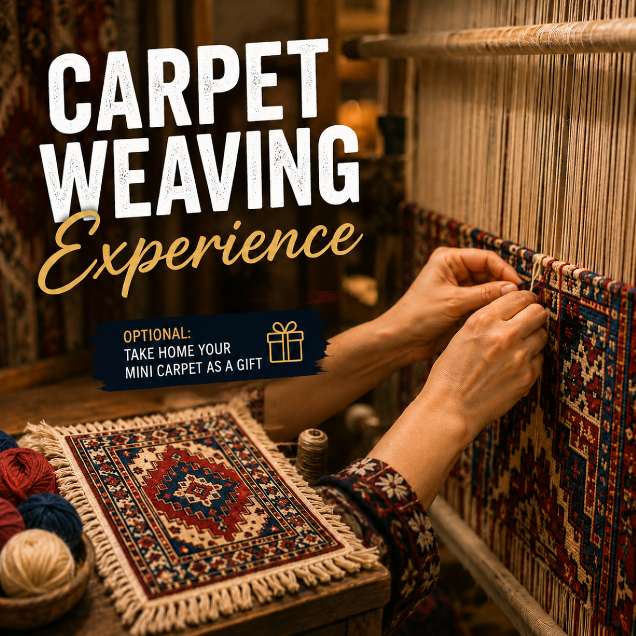 Baku: Traditional Carpet Weaving Experience with Mini Carpet Gift