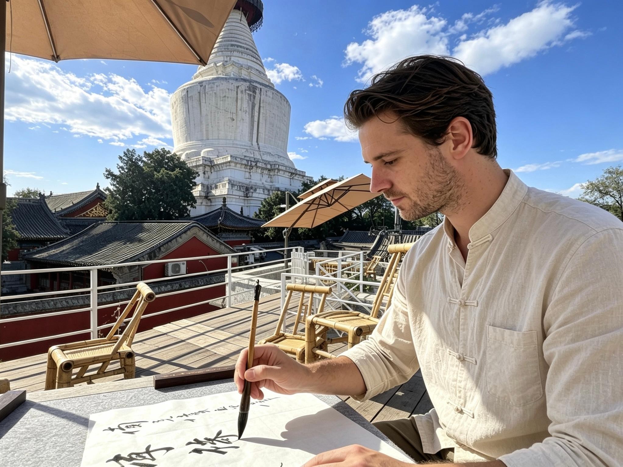 Beijing: White Pagoda Temple & Local Home Tea & Calligraphy 2
