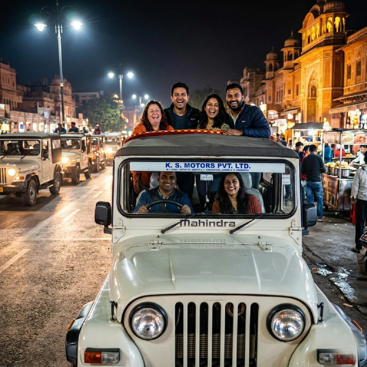 Jaipur: Sunset & Night City Jeep Tour with Pickup and Drop