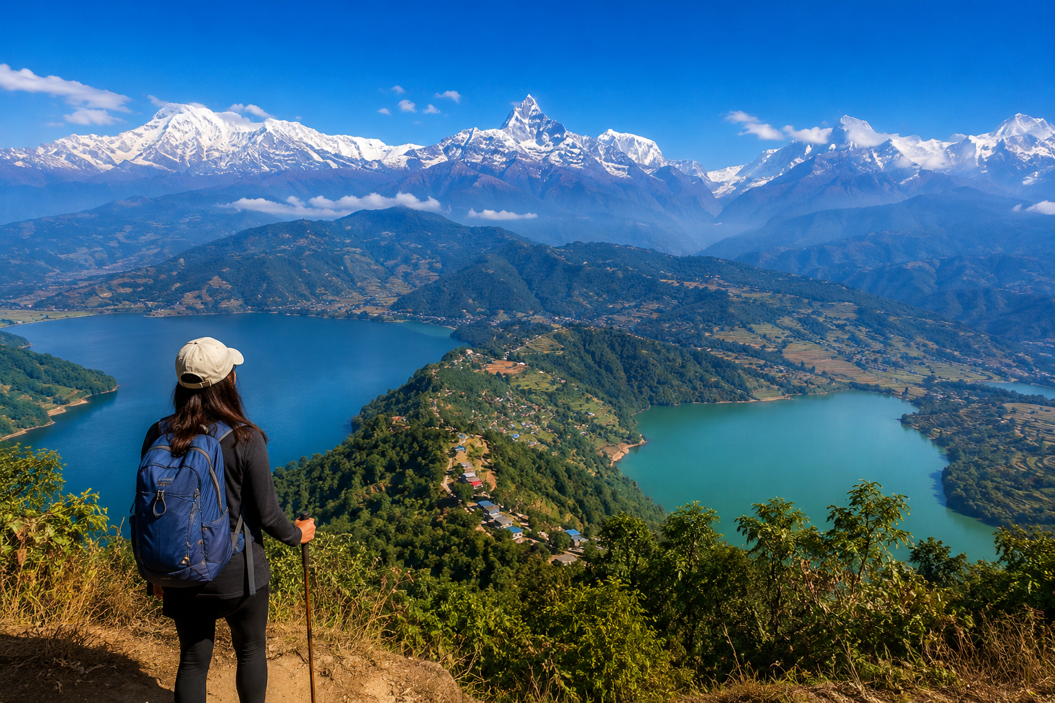 From Pokhara: Rupakot Day Hike with Twin Lakes & Himalayas