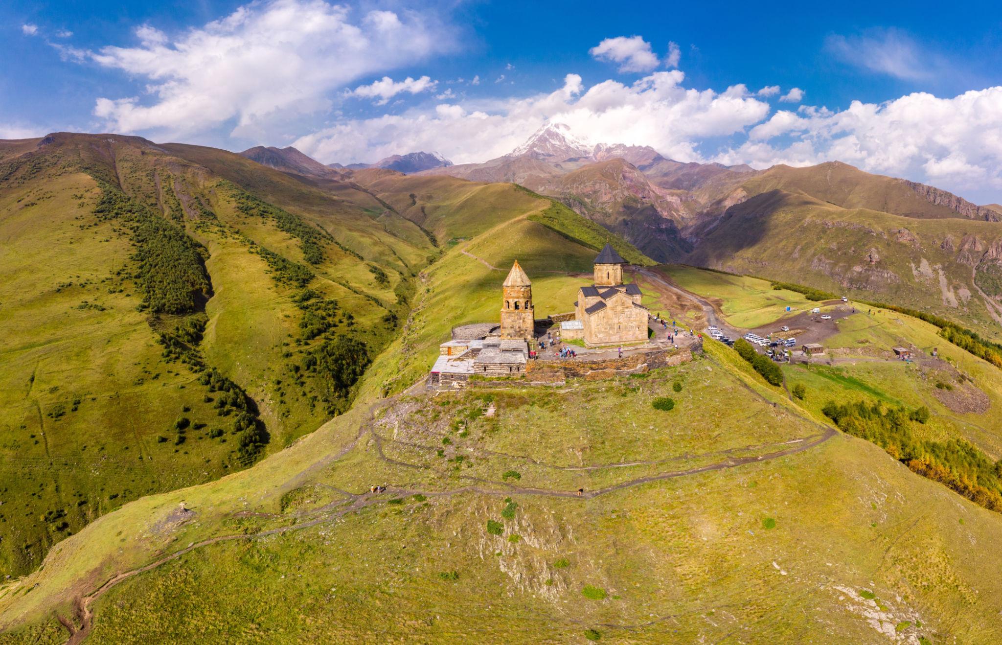 From Kazbegi: Kazbegi Sno Stone Gergeti Gveleti 2