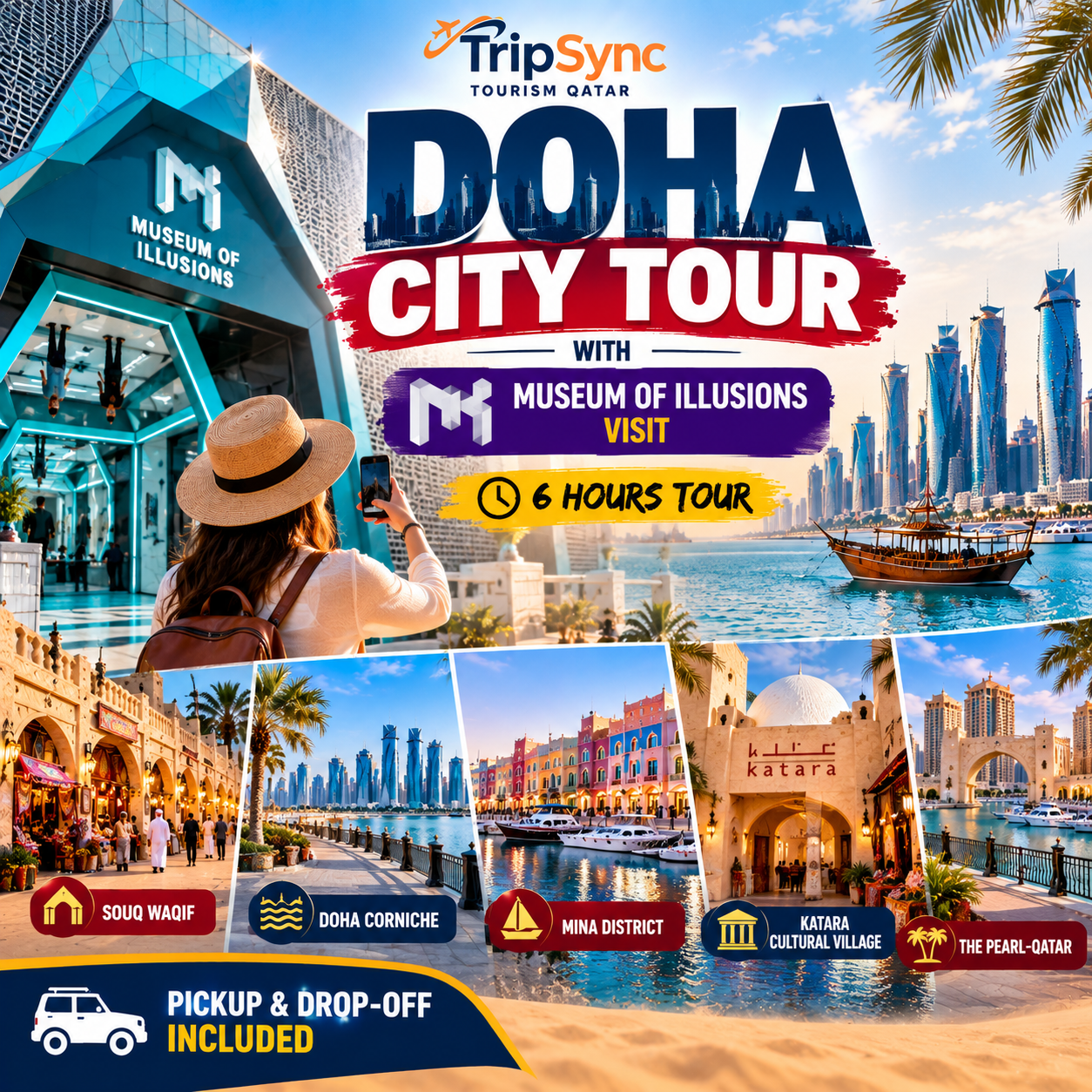 Doha: Grand City Tour with Museum of Illusions Entry — guided tour in Doha