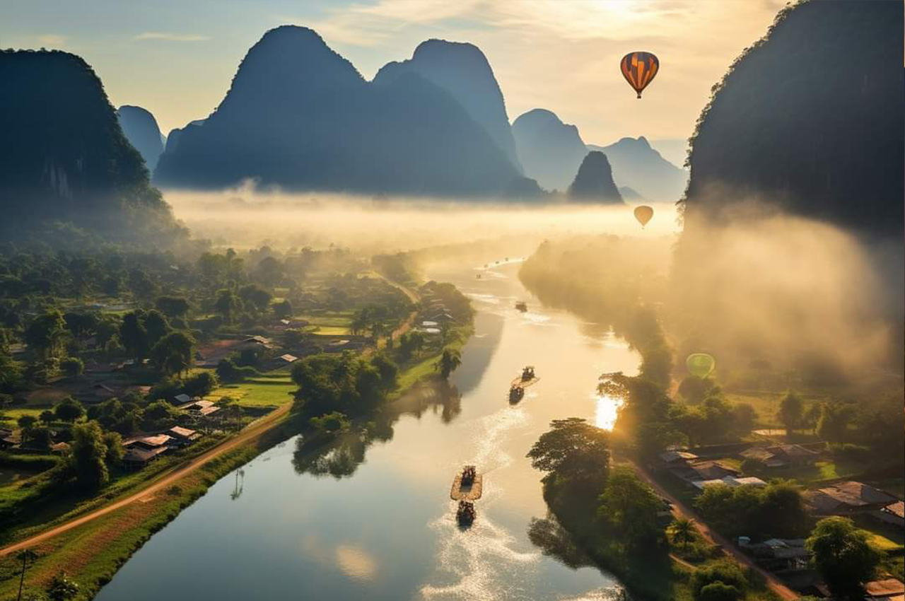 Vang Vieng: Hot Air Balloon and Go Kart Ride 2
