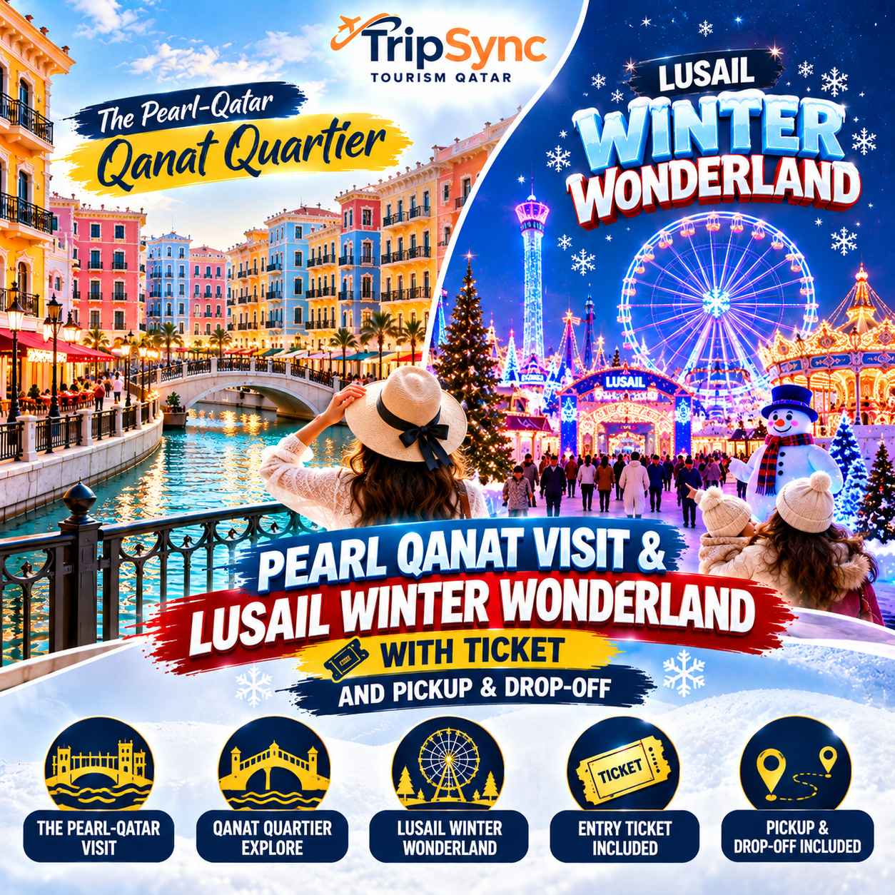 Doha: Lusail Winter Wonderland Entry & Qanat Quartier Tour