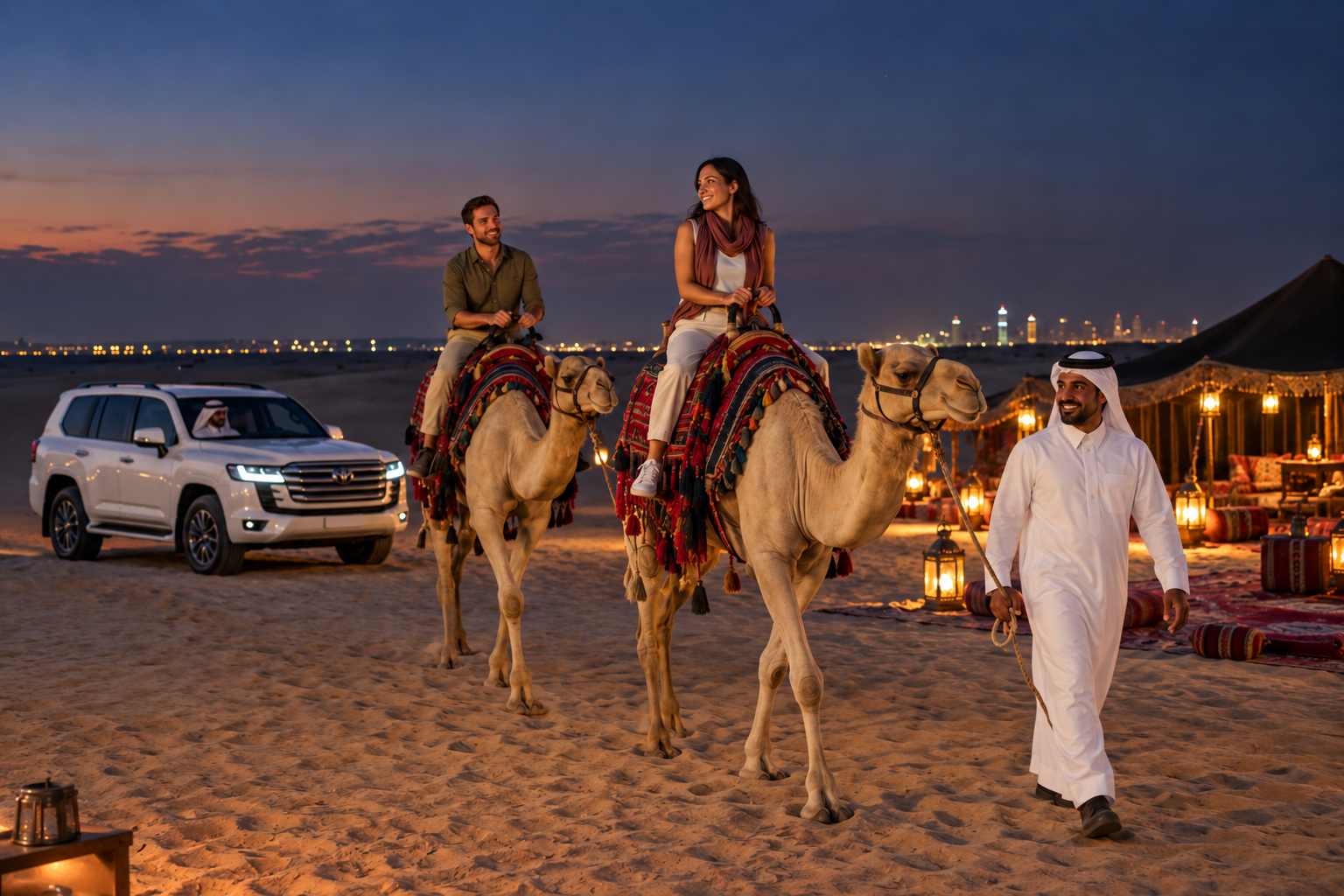 Doha: Layover Desert Safari, Camel Ride & Private Beach Camp 3