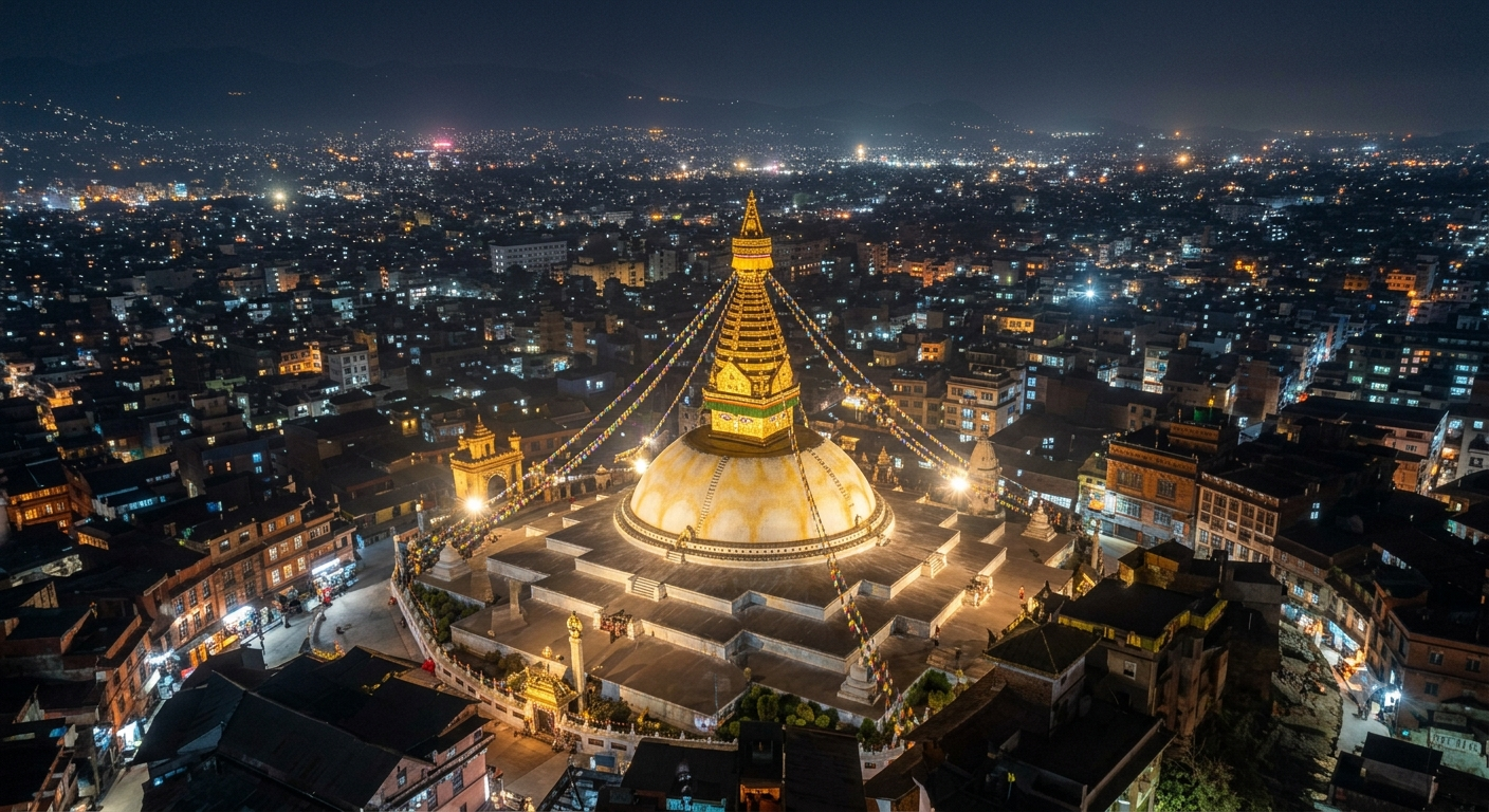 Kathmandu: Private Swayambhunath Tour After Dark