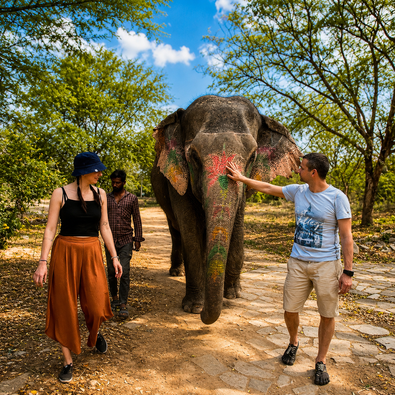 Jaipur: Elephant Village Care & Conservation Experience