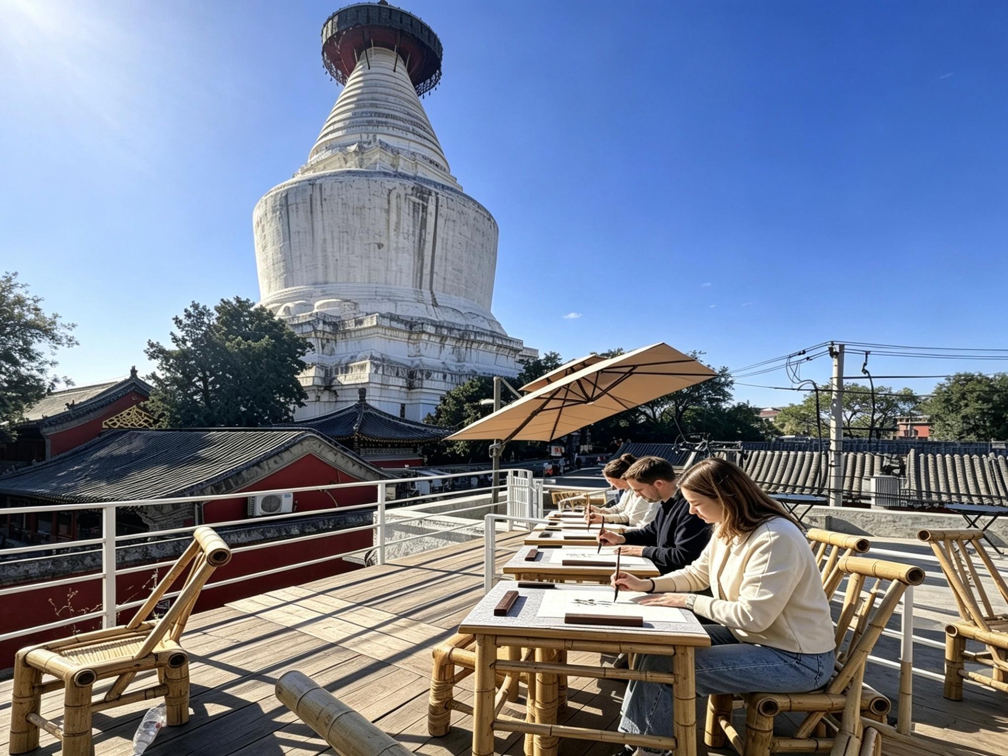 Beijing: White Pagoda Temple & Local Home Tea & Calligraphy 3