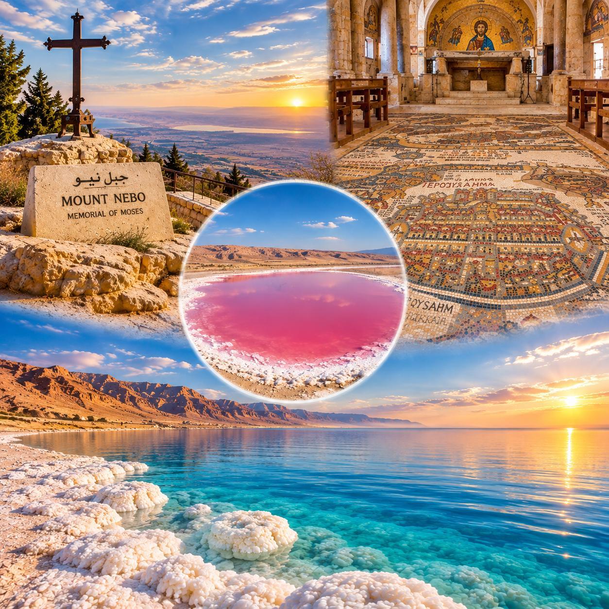 Private Day Tour: Madaba, Mt Nebo, Pink Lake and Dead Sea