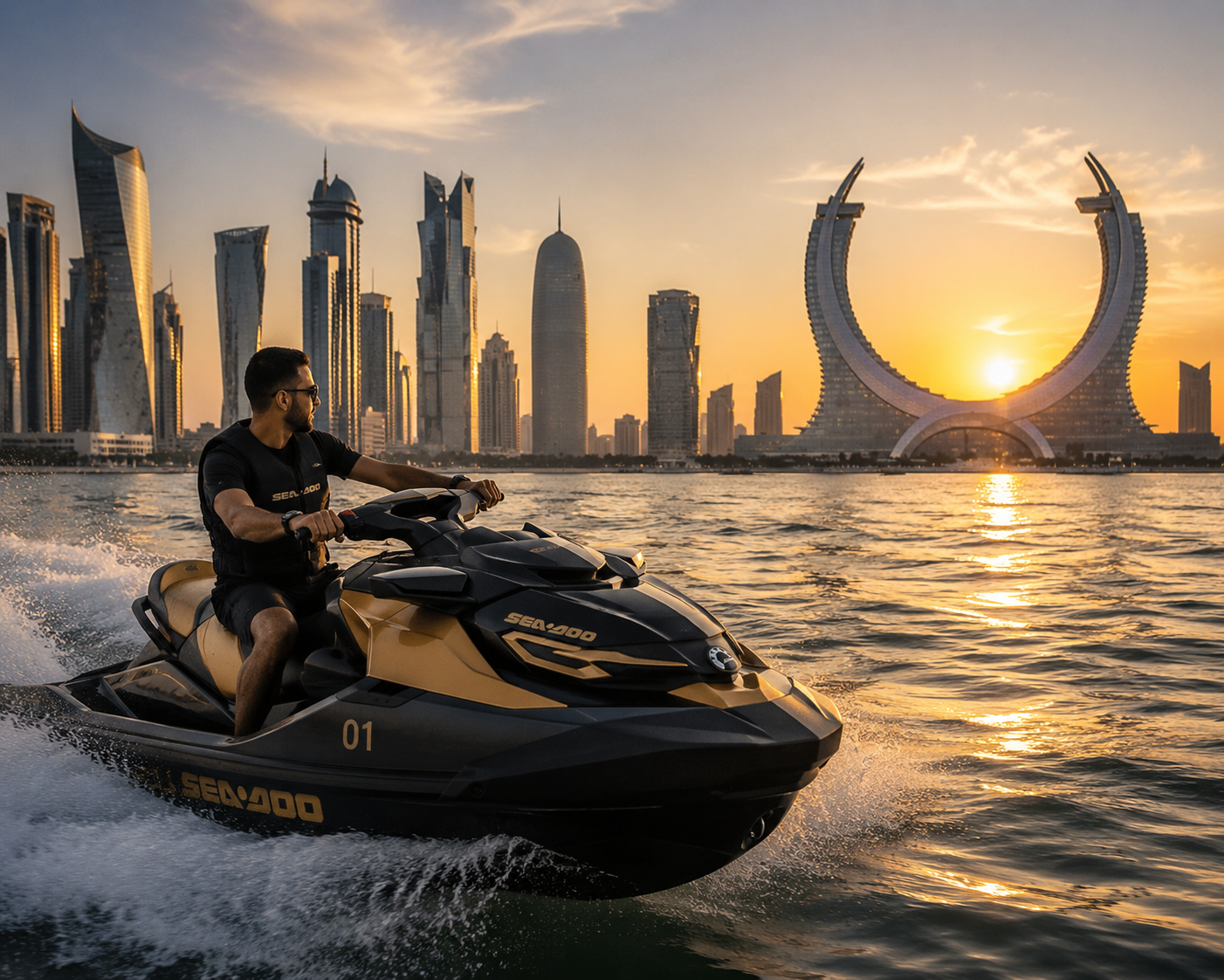 Doha: Sunset Jet Ski & Pearl Qatar Coastal Photo Tour