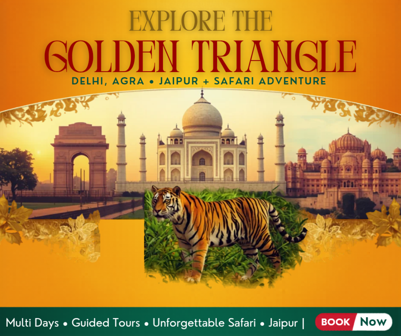 Delhi-Agra-Jaipur Golden Triangle Multiday Trip with Safari